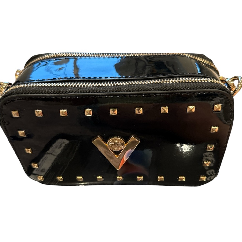 Valentino Orlandi Black and Gold Crossbody Bag